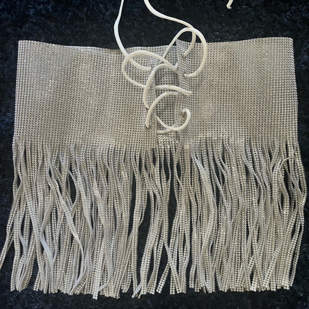 Rhinestone Tassel Skirt